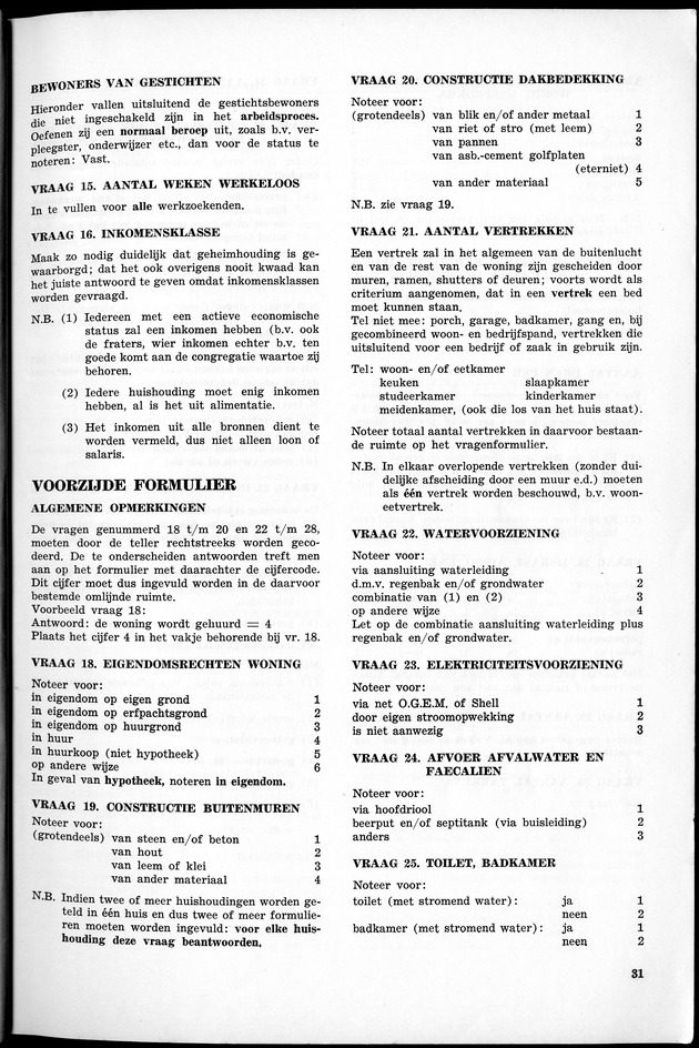 VOLKSTELLING 1960. Curaҫao, Bonaire, St.Maarten, St. Eustatius en Saba - Page 31