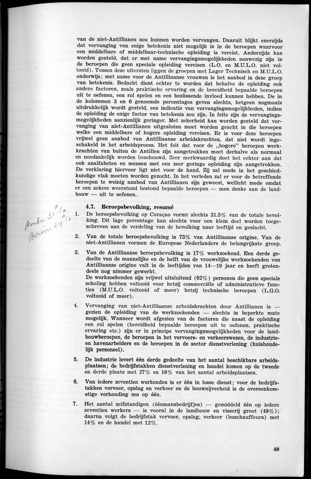 VOLKSTELLING 1960. Curaҫao, Bonaire, St.Maarten, St. Eustatius en Saba - Page 49