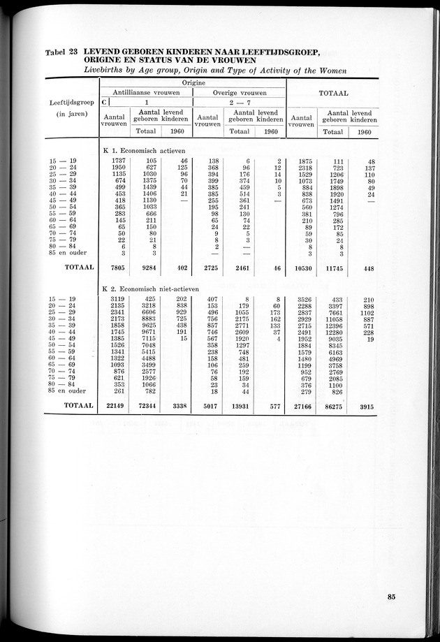 VOLKSTELLING 1960. Curaҫao, Bonaire, St.Maarten, St. Eustatius en Saba - Page 85