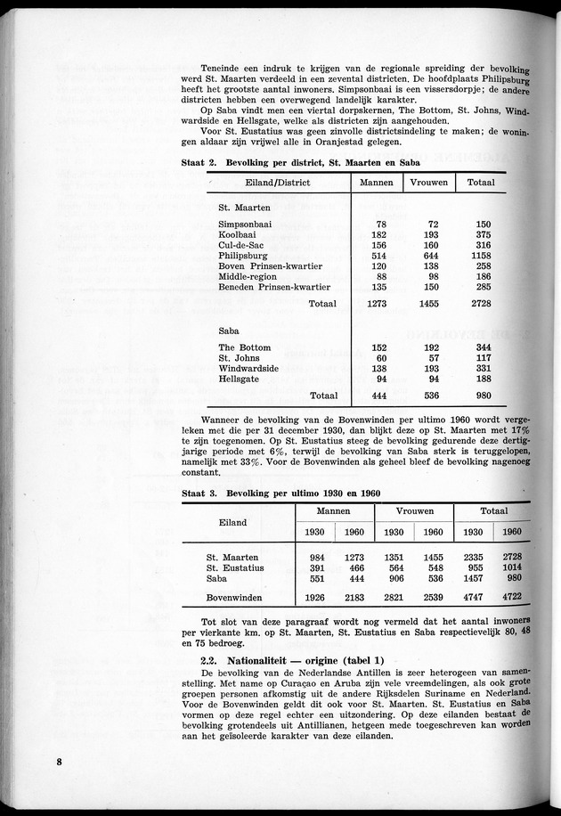 VOLKSTELLING 1960. Curaҫao, Bonaire, St.Maarten, St. Eustatius en Saba - Page 8