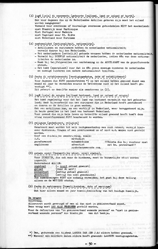 Deel A1 De uitkomsten van de Volkstelling & Handleiding voor het raadplegen van de tabellen - Page 50