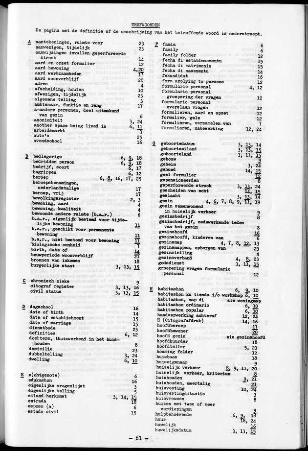 Deel A1 De uitkomsten van de Volkstelling & Handleiding voor het raadplegen van de tabellen - Page 61