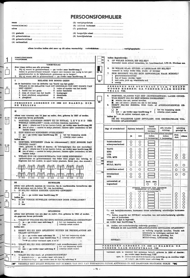 Deel A1 De uitkomsten van de Volkstelling & Handleiding voor het raadplegen van de tabellen - Page 71