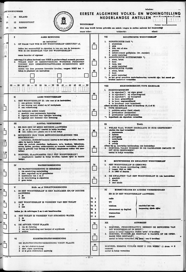Deel A1 De uitkomsten van de Volkstelling & Handleiding voor het raadplegen van de tabellen - Page 77