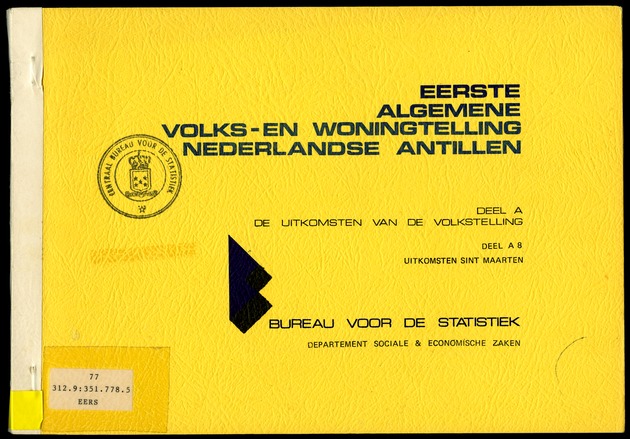Deel A8. De uitkomsten van de Volkstelling & Uitkomsten Sint Maarten - Front Cover