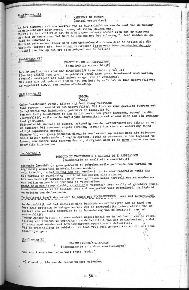 Deel B1 De uitkomsten van de Woningtelling; Handleiding voor het raadplegen van de tabellen - Page 56