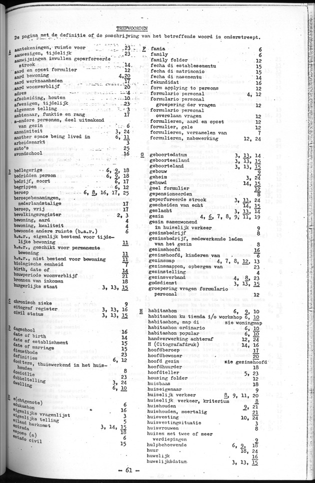 Deel B1 De uitkomsten van de Woningtelling; Handleiding voor het raadplegen van de tabellen - Page 61