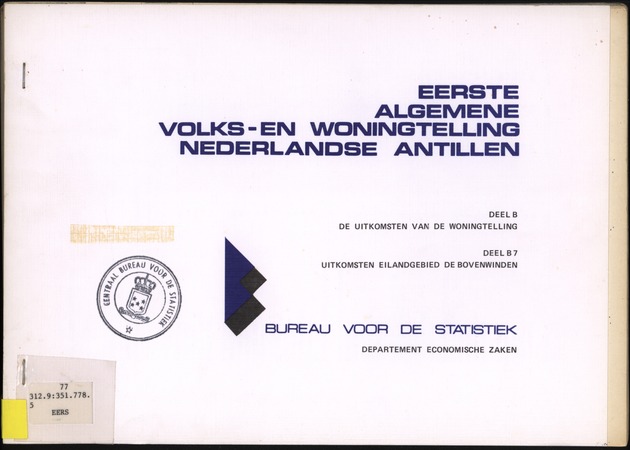 Deel B7 De uitkomsten van de Woningtelling; Uitkomsten Eilandgebied de Bovenwinden - Front Cover