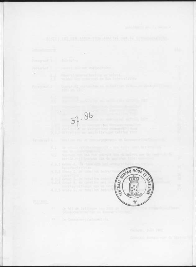 Publikatie nr 2 Aanzet tot een kader voor analyse van de censusgegevens - Blank Page