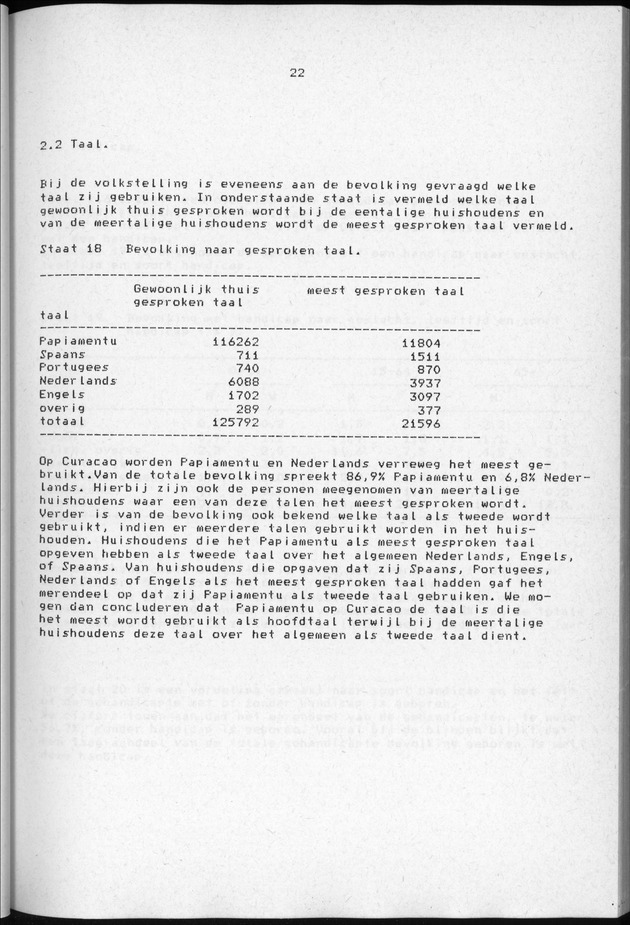 Censuspublikatie B.3 Enige kenmerken van de bevolking van Curacao - Page 22
