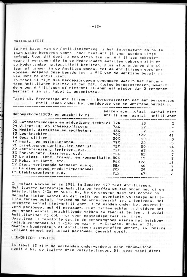 Censuspublikatie B.8 Ekonomische en sociaal-ekonomische karakteristieken van de Bonairiaanse bevolking - Page 13