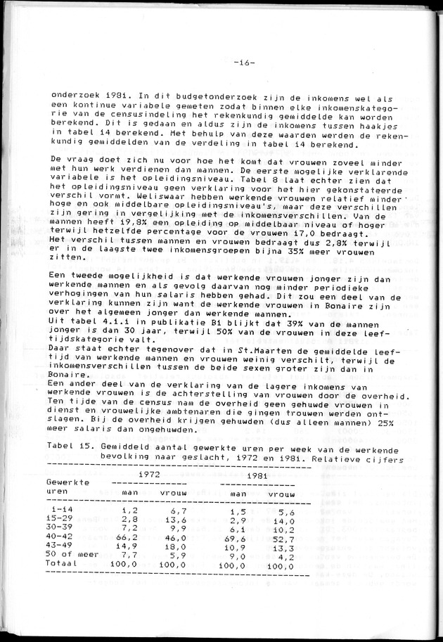 Censuspublikatie B.8 Ekonomische en sociaal-ekonomische karakteristieken van de Bonairiaanse bevolking - Page 16