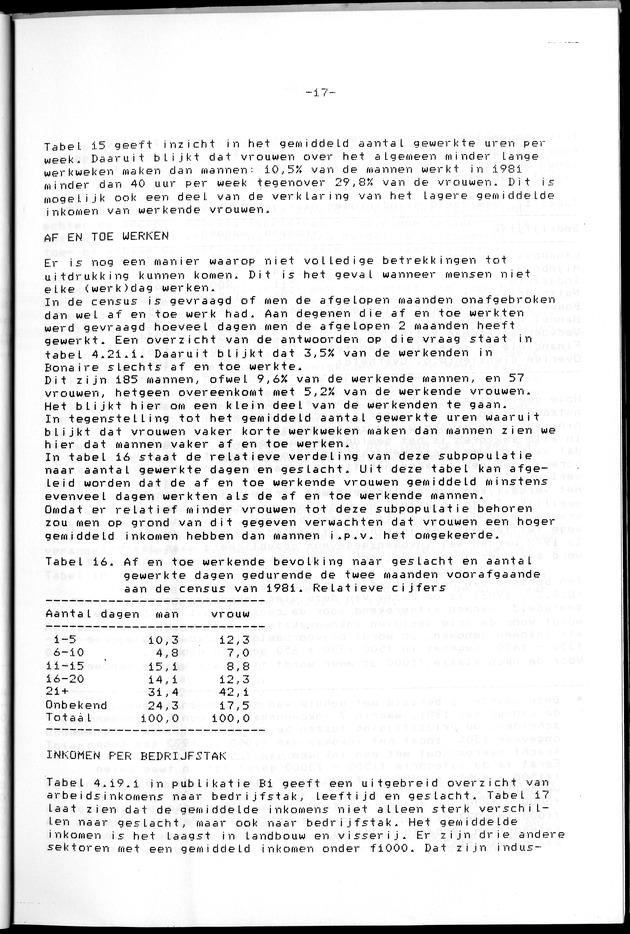 Censuspublikatie B.8 Ekonomische en sociaal-ekonomische karakteristieken van de Bonairiaanse bevolking - Page 17