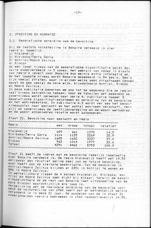 Censuspublikatie B.9 Enige kenmerken van de bevolking van Bonaire - Page 19