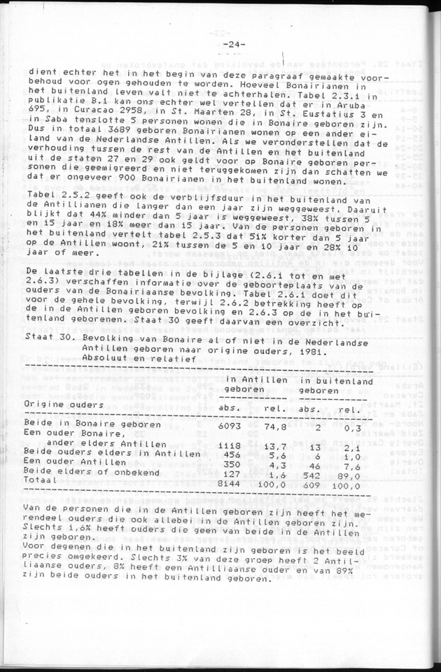 Censuspublikatie B.9 Enige kenmerken van de bevolking van Bonaire - Page 24