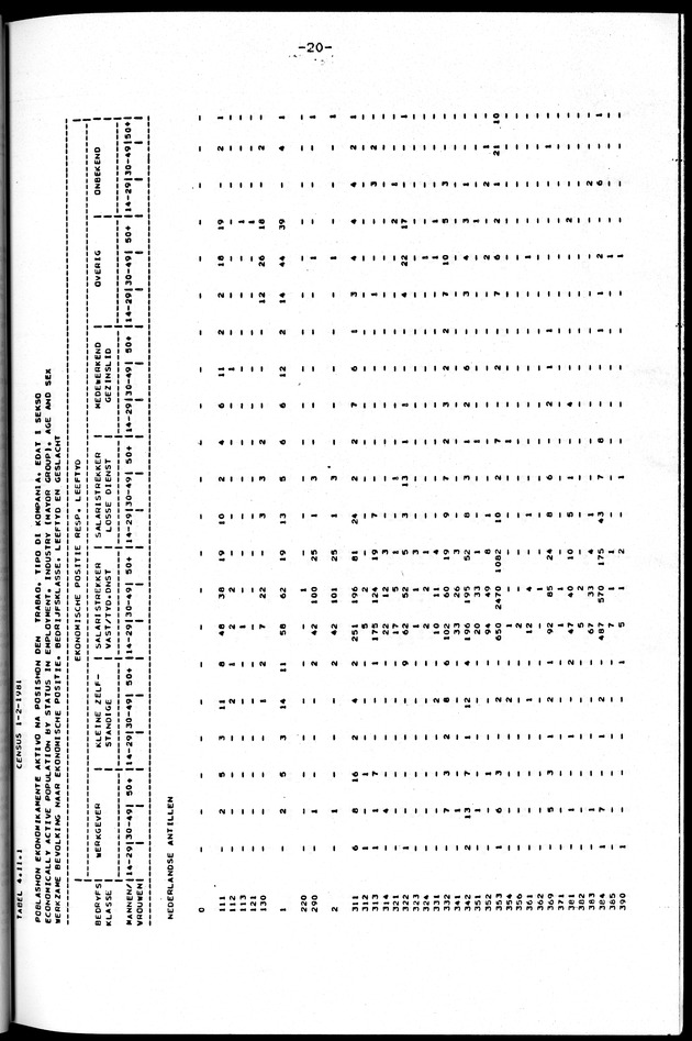 Censuspublikatie B.10 Ekonomische en sociaal-ekonomische karakteristieken van de bevolking van de Nederlandse Antillen - Page 20