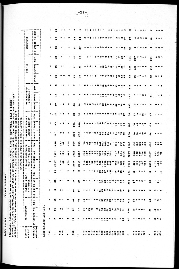 Censuspublikatie B.10 Ekonomische en sociaal-ekonomische karakteristieken van de bevolking van de Nederlandse Antillen - Page 21