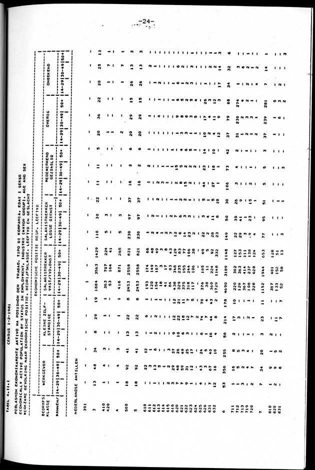 Censuspublikatie B.10 Ekonomische en sociaal-ekonomische karakteristieken van de bevolking van de Nederlandse Antillen - Page 24