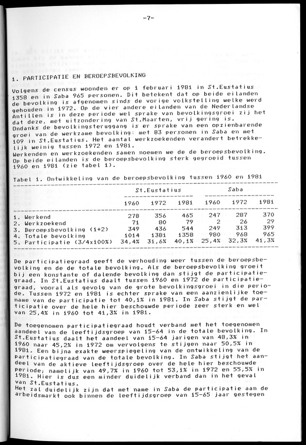 Censuspublikatie B.12 Ekonomische en sociaal-ekonomische karakteristieken van de bevolkingen van Saba en St.Eustatius - Page 7