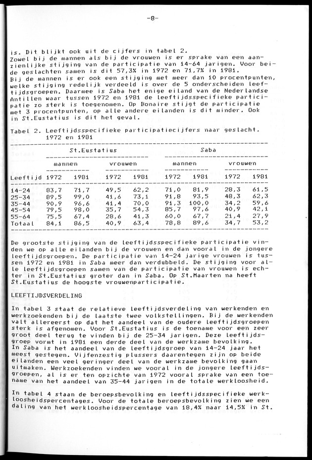 Censuspublikatie B.12 Ekonomische en sociaal-ekonomische karakteristieken van de bevolkingen van Saba en St.Eustatius - Page 8