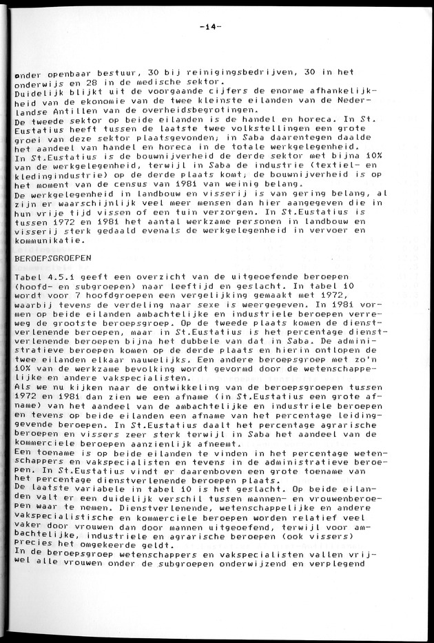 Censuspublikatie B.12 Ekonomische en sociaal-ekonomische karakteristieken van de bevolkingen van Saba en St.Eustatius - Page 14
