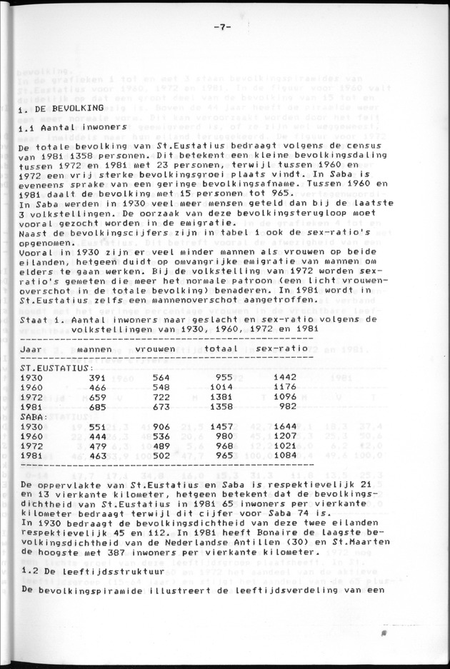 Censuspublikatie B.13 Enige kenmerken van de bevolkingen van St.Eustatius en Saba - Page 7