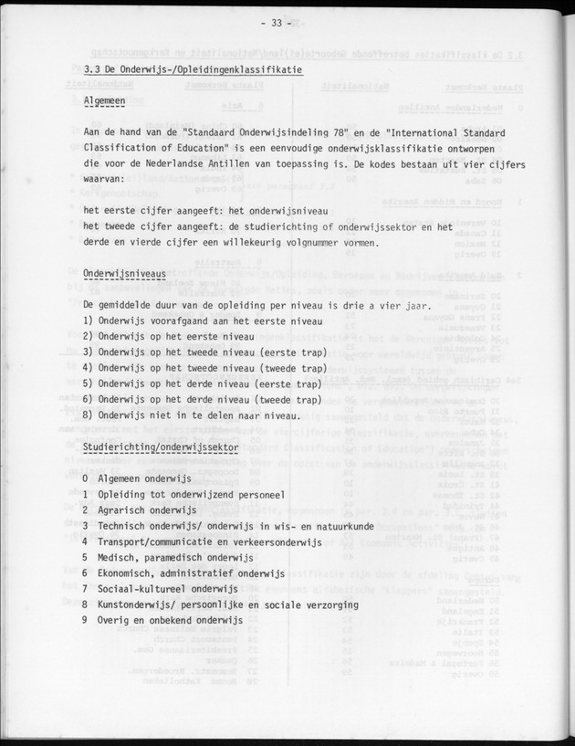Opzet en organizatie, omschrijvingen van de gehanteerde definities en begrippen, gebruikte klassifikatiesystemen en geplande tabellenoutput - Page 33
