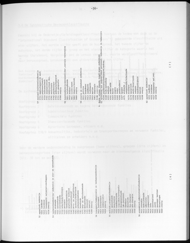 Opzet en organizatie, omschrijvingen van de gehanteerde definities en begrippen, gebruikte klassifikatiesystemen en geplande tabellenoutput - Page 36