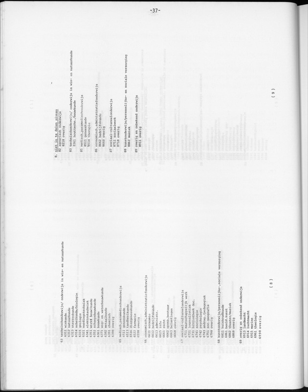 Opzet en organizatie, omschrijvingen van de gehanteerde definities en begrippen, gebruikte klassifikatiesystemen en geplande tabellenoutput - Page 37