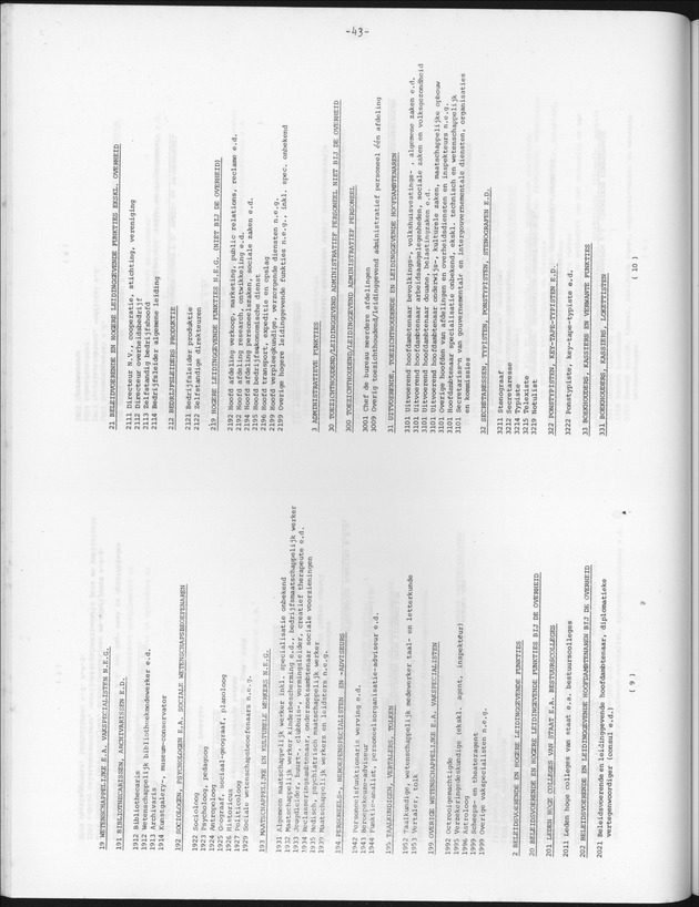 Opzet en organizatie, omschrijvingen van de gehanteerde definities en begrippen, gebruikte klassifikatiesystemen en geplande tabellenoutput - Page 43