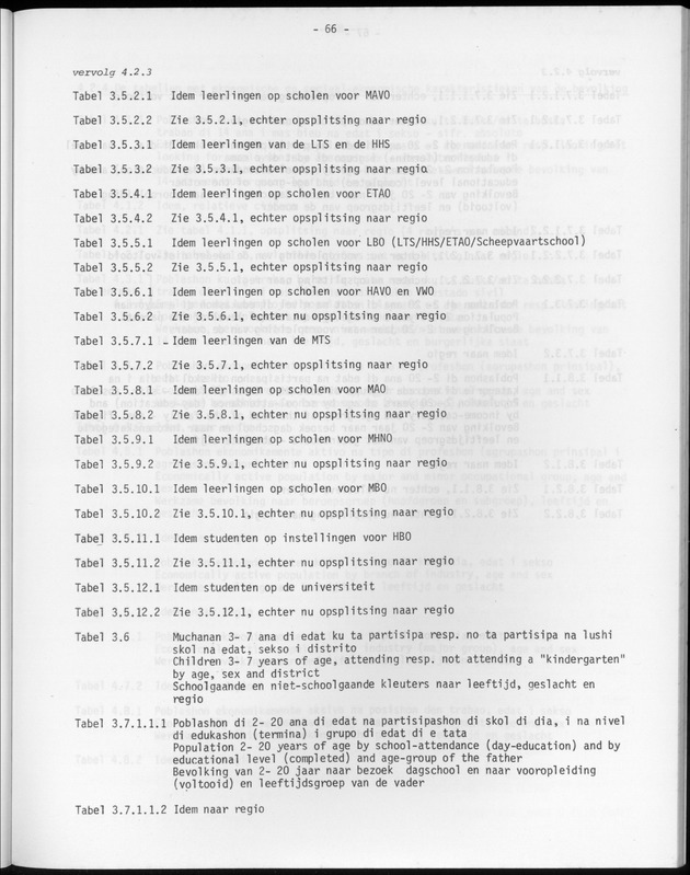 Opzet en organizatie, omschrijvingen van de gehanteerde definities en begrippen, gebruikte klassifikatiesystemen en geplande tabellenoutput - Page 66