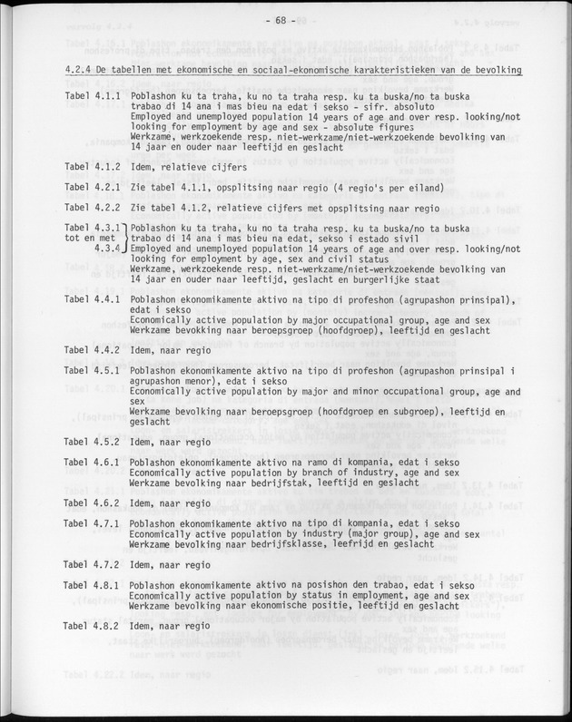 Opzet en organizatie, omschrijvingen van de gehanteerde definities en begrippen, gebruikte klassifikatiesystemen en geplande tabellenoutput - Page 68