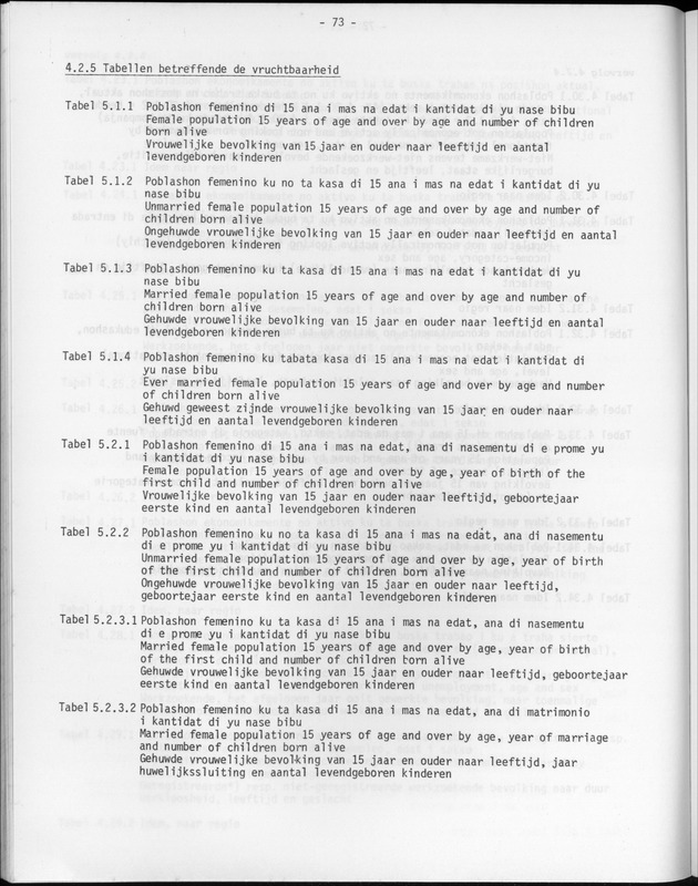Opzet en organizatie, omschrijvingen van de gehanteerde definities en begrippen, gebruikte klassifikatiesystemen en geplande tabellenoutput - Page 73