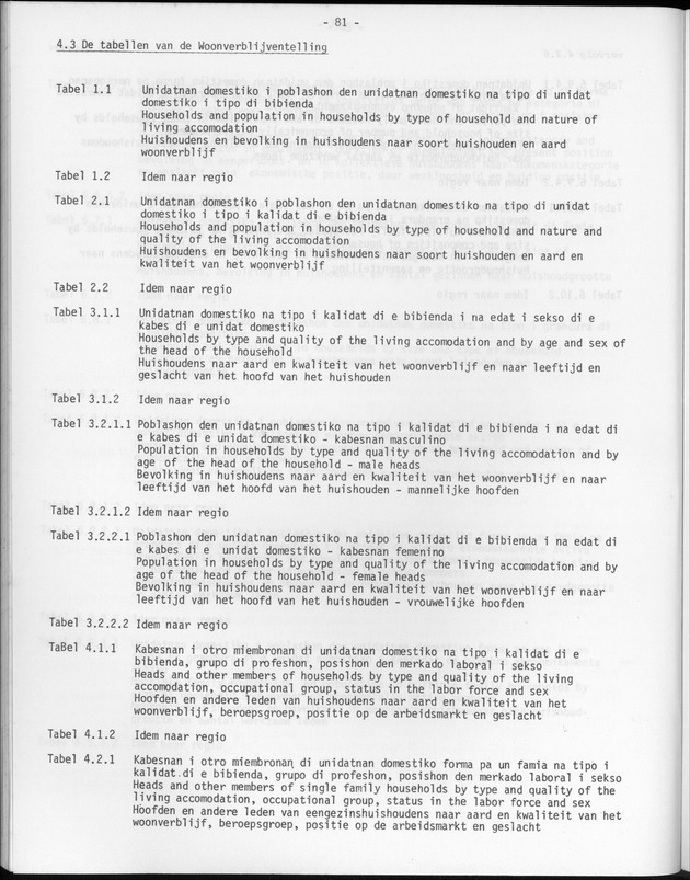 Opzet en organizatie, omschrijvingen van de gehanteerde definities en begrippen, gebruikte klassifikatiesystemen en geplande tabellenoutput - Page 81