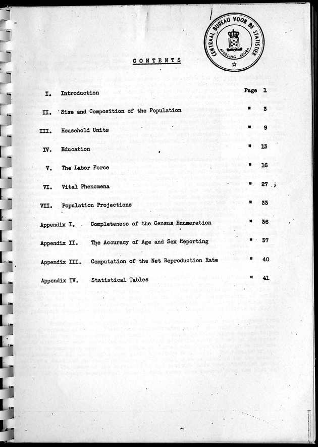Census of Aruba - Table of Contents