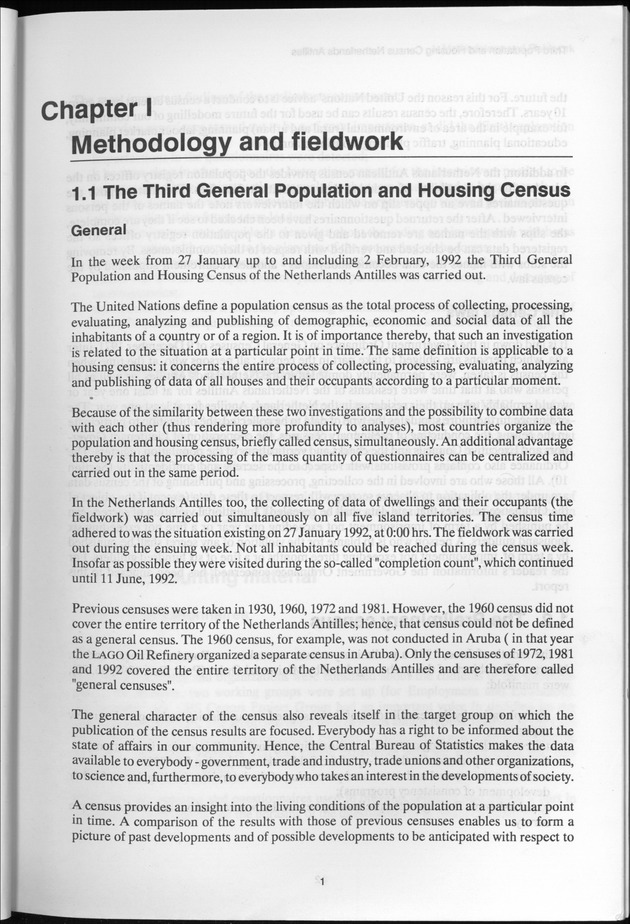 SENSO '92: Third Population and Housing Census Netherlands Antilles 1992 - Page 1