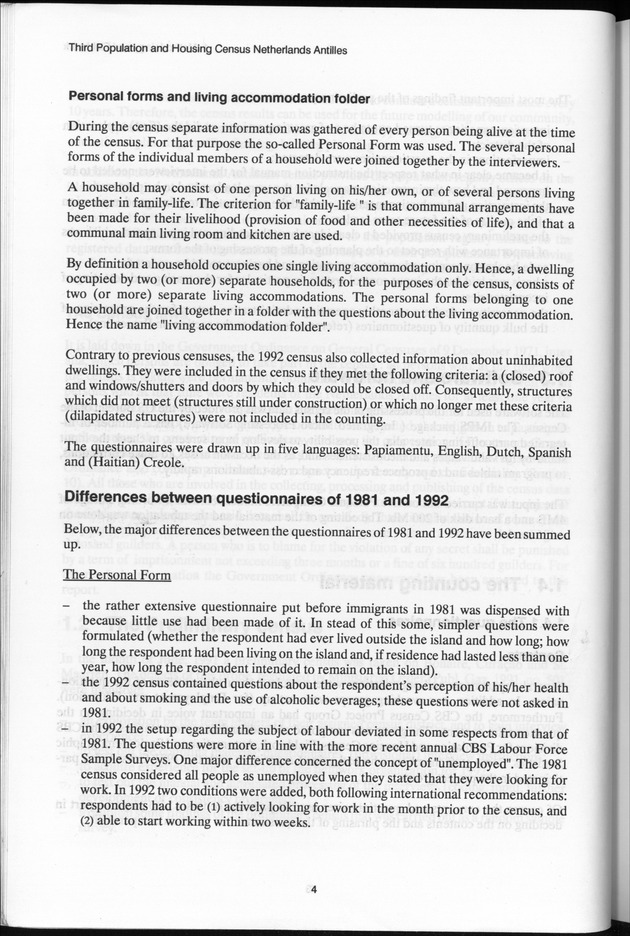 SENSO '92: Third Population and Housing Census Netherlands Antilles 1992 - Page 4
