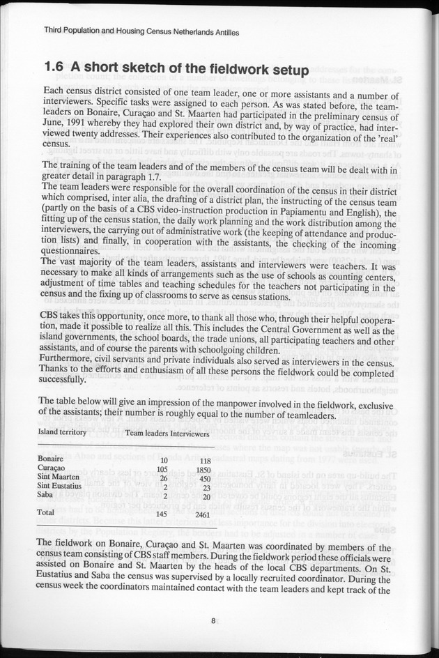 SENSO '92: Third Population and Housing Census Netherlands Antilles 1992 - Page 8