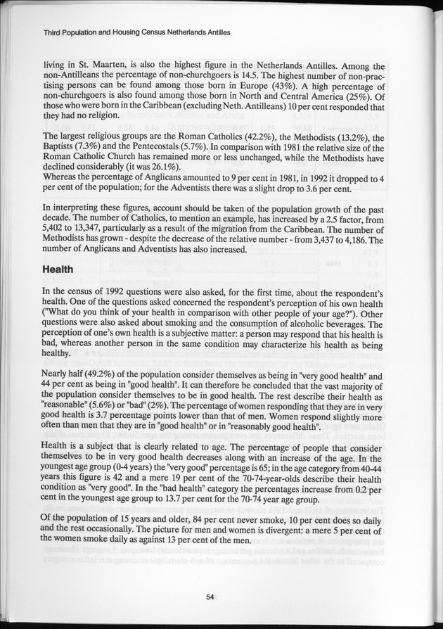 SENSO '92: Third Population and Housing Census Netherlands Antilles 1992 - Page 54