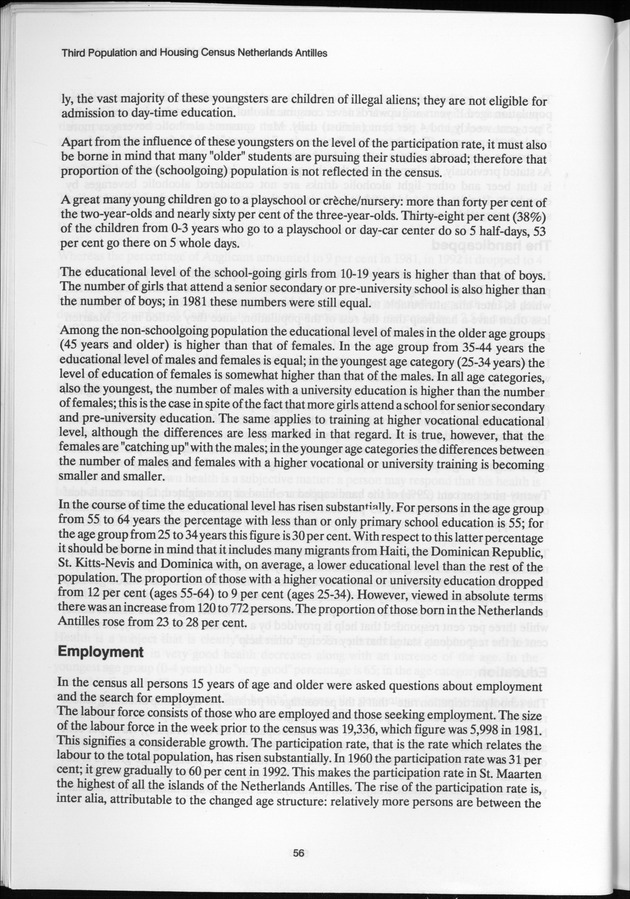 SENSO '92: Third Population and Housing Census Netherlands Antilles 1992 - Page 56