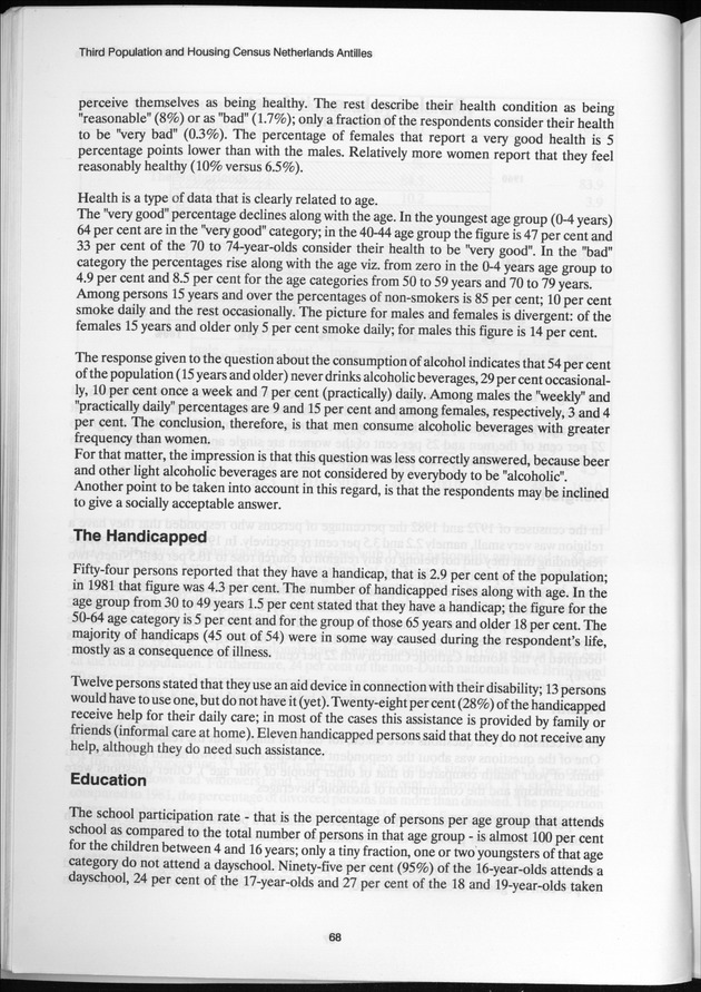 SENSO '92: Third Population and Housing Census Netherlands Antilles 1992 - Page 68