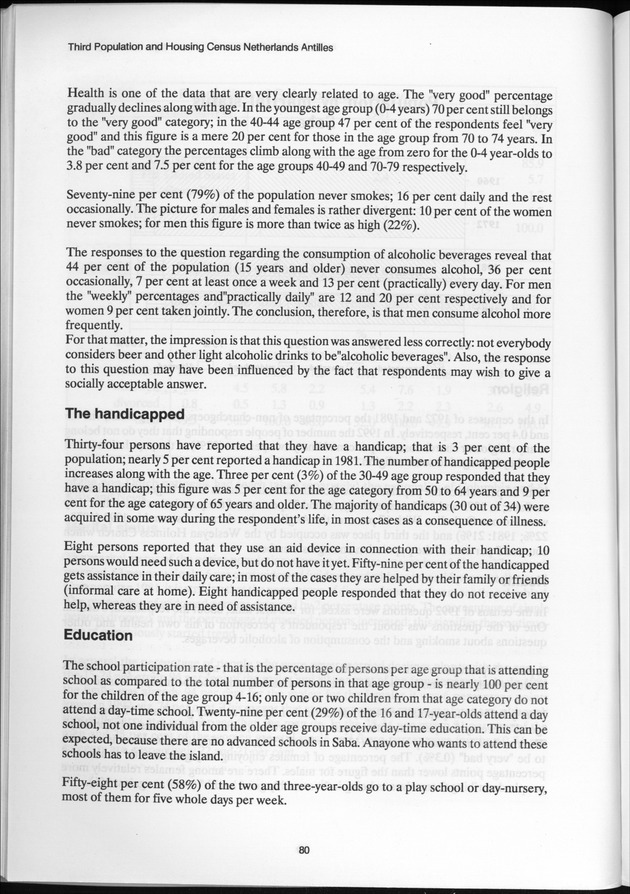 SENSO '92: Third Population and Housing Census Netherlands Antilles 1992 - Page 80