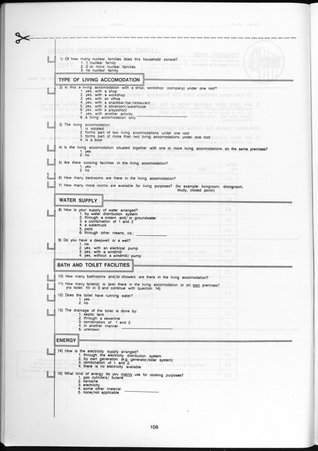 SENSO '92: Third Population and Housing Census Netherlands Antilles 1992 - Page 108