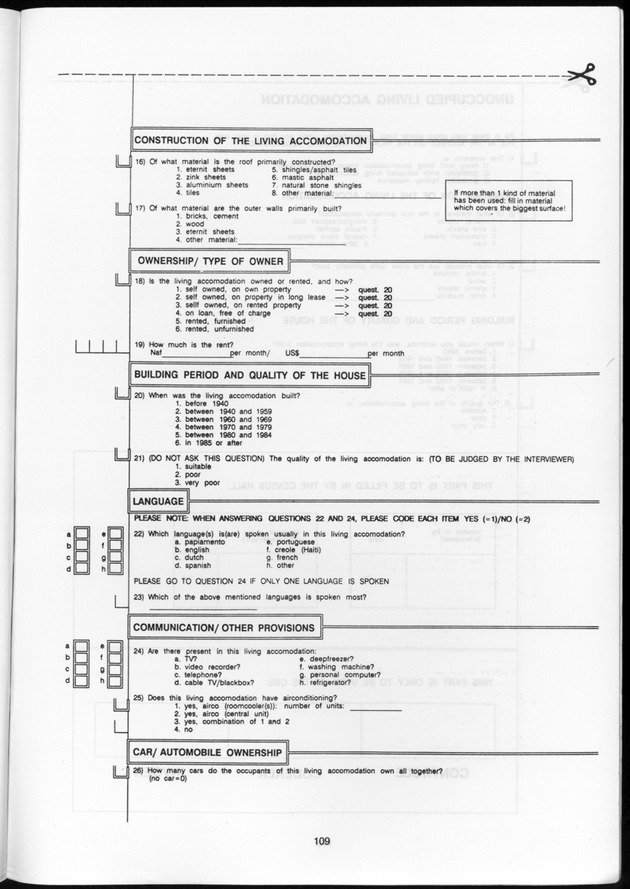 SENSO '92: Third Population and Housing Census Netherlands Antilles 1992 - Page 109