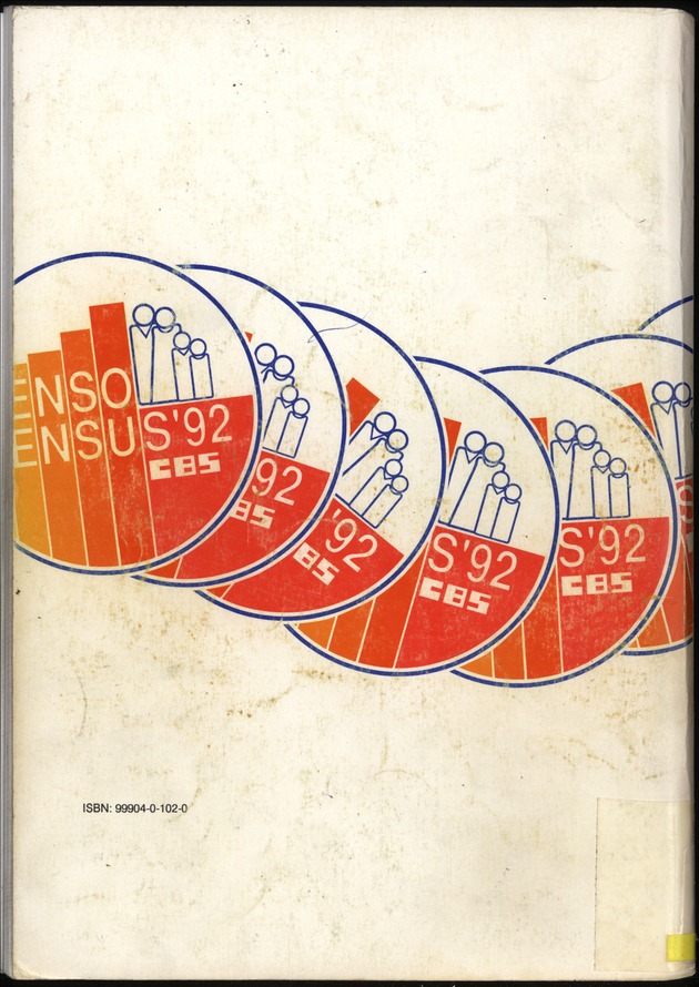 SENSO '92: Third Population and Housing Census Netherlands Antilles 1992 - Back Cover