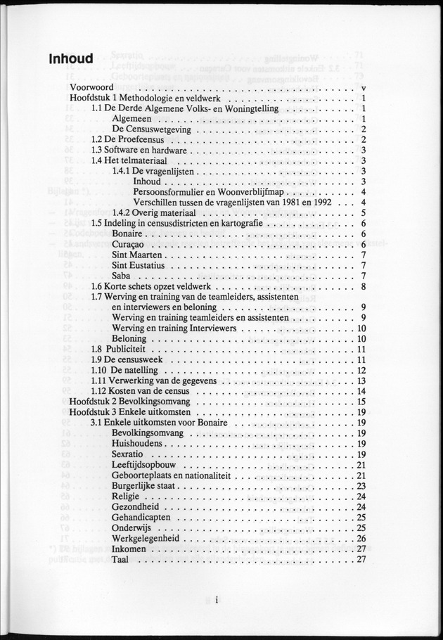 Derde Algemene Volks- en Woningtelling Nederlandse Antillen - Toestand per 27 januari 1992, 0.00 uur Eerste Resultaten - Page I