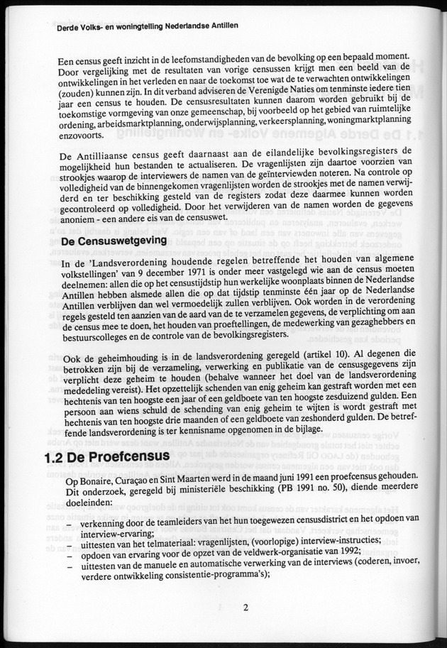 Derde Algemene Volks- en Woningtelling Nederlandse Antillen - Toestand per 27 januari 1992, 0.00 uur Eerste Resultaten - Page 2