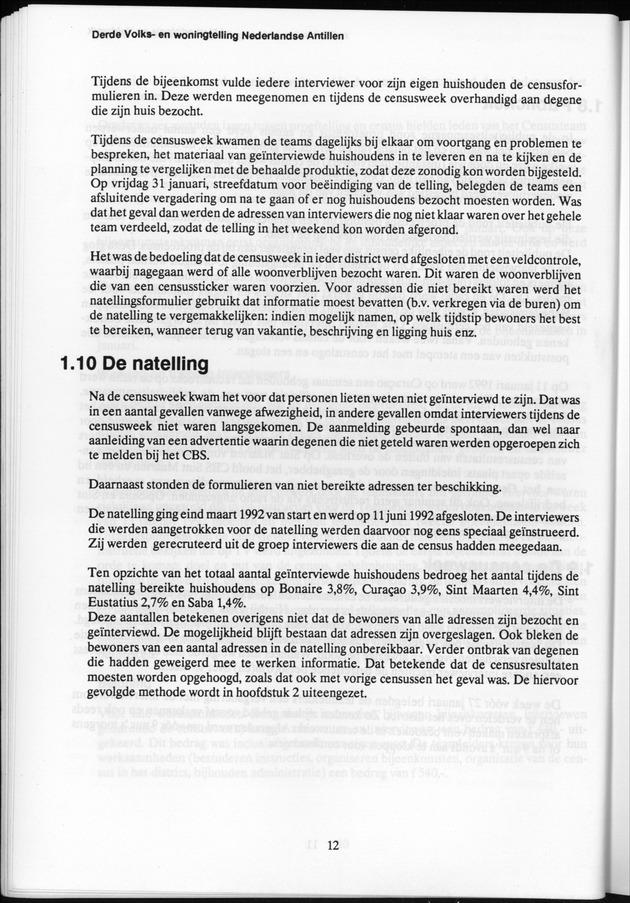 Derde Algemene Volks- en Woningtelling Nederlandse Antillen - Toestand per 27 januari 1992, 0.00 uur Eerste Resultaten - Page 12