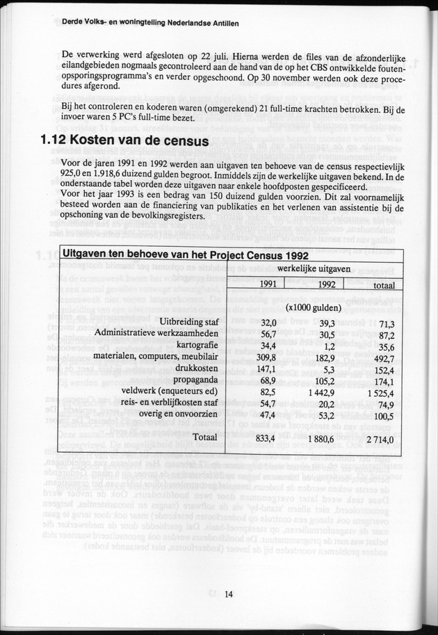 Derde Algemene Volks- en Woningtelling Nederlandse Antillen - Toestand per 27 januari 1992, 0.00 uur Eerste Resultaten - Page 14