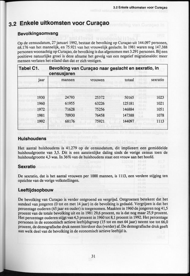 Derde Algemene Volks- en Woningtelling Nederlandse Antillen - Toestand per 27 januari 1992, 0.00 uur Eerste Resultaten - Page 31